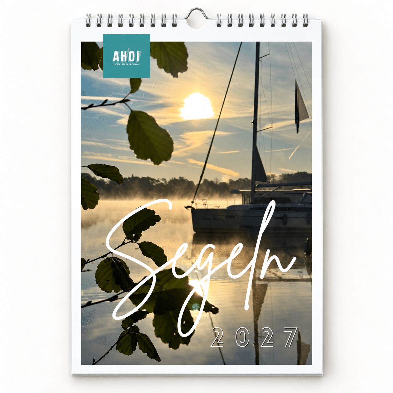 Segelkalender 2027 mit silberner Spiralbindung